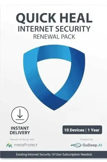Renew, Quick Heal, Internet Security Premium, 10 PC 1 Year