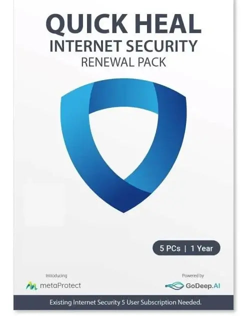 Renewal, Quick Heal Internet Security Premium, 5 PC, 1 Year