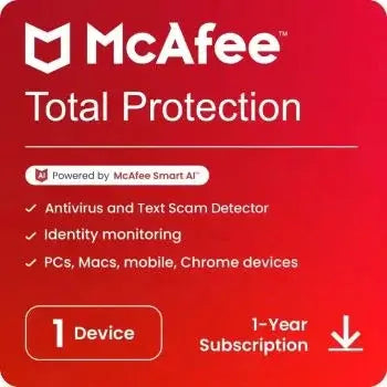 Mcafee, Total Protection, 1 PC, 1 Year