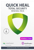 Renewal, Quick Heal Total Security, 10 Users, 3 Years, Instant Email Delivery