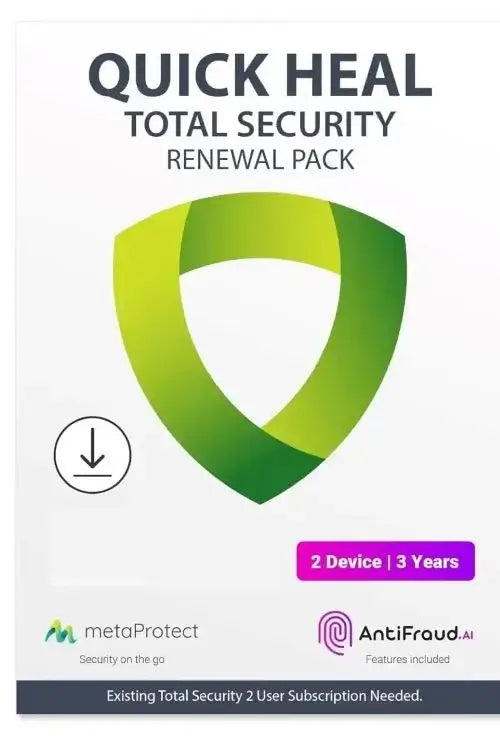 Renewal, Quick Heal, Total Security, 2 PC 3 Year