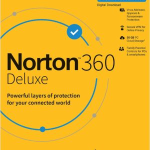 Norton 360 Deluxe 3 Devices 1 Year Total Security (Instant Email Delivery of Key) No CD
