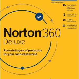 Norton, 360 Deluxe, 5 Devices 3 Year, Total Security