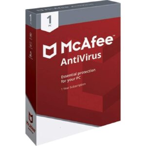 Mcafee Antivirus 1 PC 1 Year ( Instant Email Delivery of Key) No CD