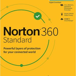Norton 360 Standard 1 User 3 Year Total Security (Instant Email Delivery of Key) No CD
