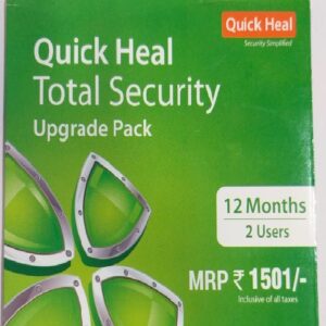 Renew, Quick Heal, Total Security, 2 PC 1 Year, Upgrade Pack (CD/DVD)