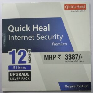 Renew Quick Heal Internet Security Premium 5 PC 1 Year Upgrade Pack (CD/DVD)