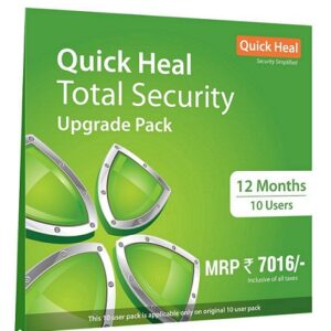 Renewal, Quick Heal, Total Security, 10 User, 1 Year, Upgrade Pack (CD/DVD)