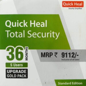 Renew Quick Heal Total Security 5 PC 3 Year Upgrade Pack (CD/DVD)
