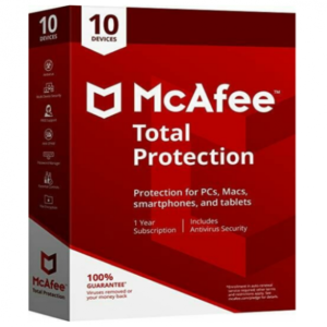 McAfee Total Protection 10 User 1 Year (Single Key) Instant Email Delivery of Key No CD