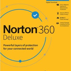 Norton, 360 Deluxe, 3 Devices, 1 Year, Total Security, Activation Key Card