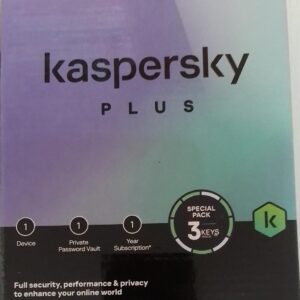 Kaspersky, Plus (Previously Internet Security), 3 PC, 1 Year