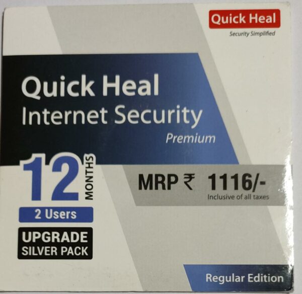 Renew, Quick Heal, Internet Security Premium, 2 PC 1 Year