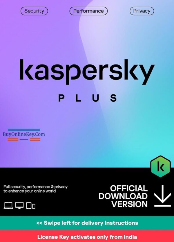 Kaspersky, Plus (Previously Internet Security), 3 PC, 1 Year