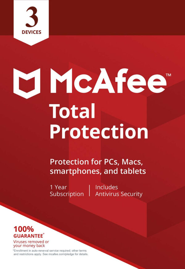 Mcafee, Total Protection, 3 User, 1 Year, Single key