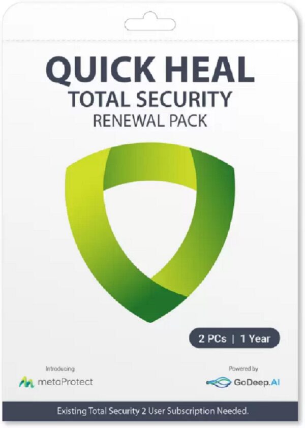 Renewal, Quick Heal, Total Security, 2 PC 1 Year