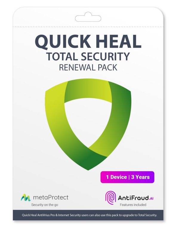 Renewal, Quick Heal Total Security, 1 User, 3 Year