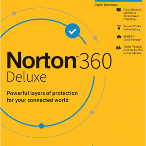 Norton, 360 Deluxe, 3 Devices 1 Year, Total Security